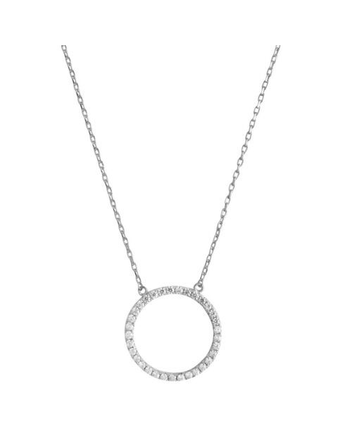Collier Cercle De Vie en Argent rhodié & Zirconium