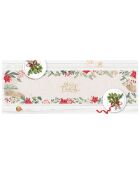 Chemin de table couronne de fleurs de Noël - 30x90 cm
