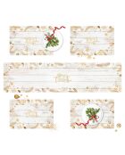 Chemin de table en bois doré/blanc - 30x90 cm