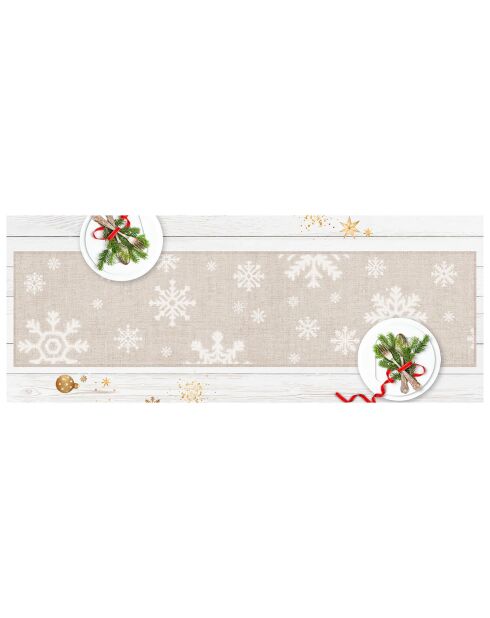 Chemin de table Flocons de neige - 30x90 cm