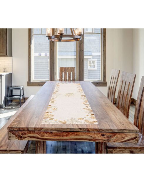 Chemin de table Noël tissu doré - 30x150 cm