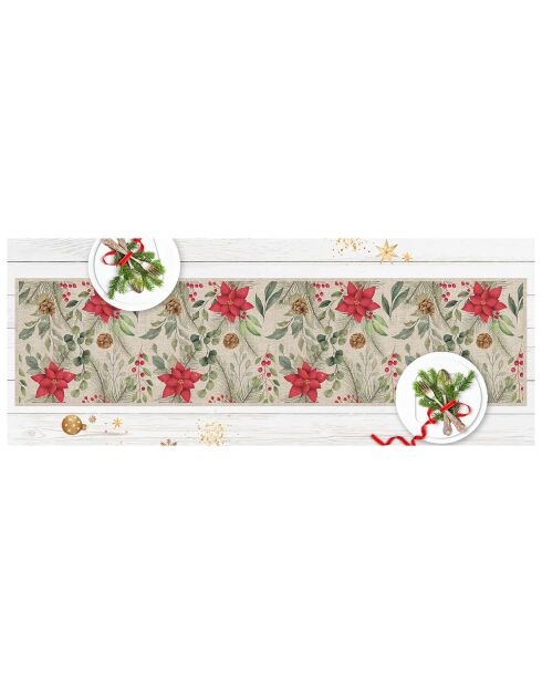 Chemin de table Poinsettia - 30x150 cm