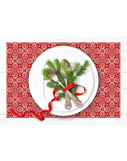 4 Sets Luckiness rouge/blanc - 30x45 cm