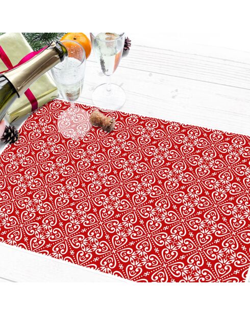 4 Sets Luckiness rouge/blanc - 30x45 cm