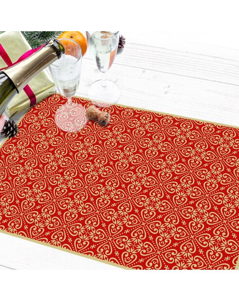 4 Sets Luckiness rouge/doré - 30x45 cm