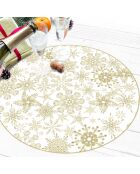 4 Sets Flocons de neige arrondis dorés - D.40 cm