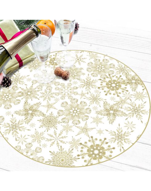 4 Sets Flocons de neige arrondis dorés - D.40 cm