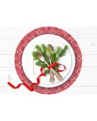 4 Sets Luckiness arrondis rouge/blanc - D.40 cm