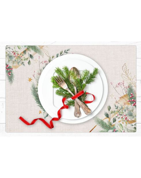 4 Sets de table avec guirlande de Noël - 30x45 cm