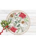 4 Sets de table Poinsettias circulaires - D.40 cm