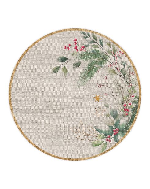 4 Sets de table Bouquet de Noël circulaires - D.40 cm