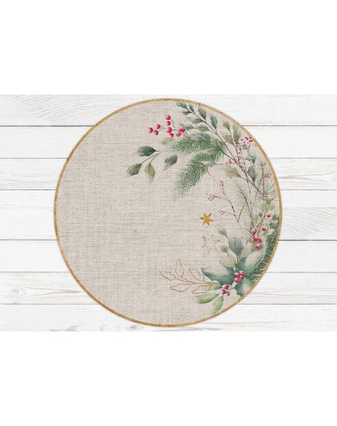 4 Sets de table Bouquet de Noël circulaires - D.40 cm