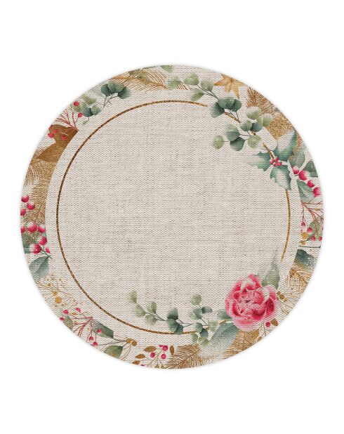 4 Sets de table Couronne de Noël circulaires - D.40 cm