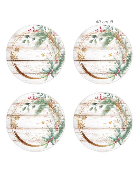 4 Sets de table Bois circulaires - D.40 cm