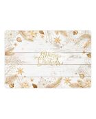 4 Sets de table de Noël en bois doré/blanc - 30x45 cm
