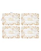 4 Sets de table de Noël en bois doré/blanc - 30x45 cm