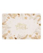 4 Sets de table de Noël toile de jute dorés - 30x45 cm