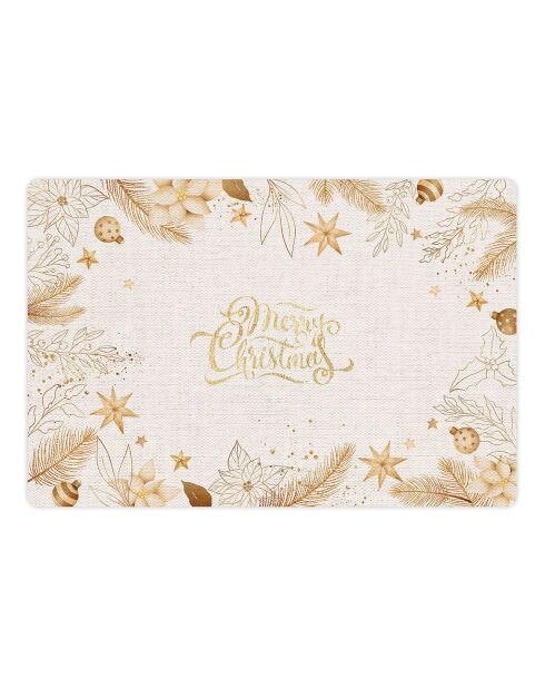 4 Sets de table de Noël toile de jute dorés - 30x45 cm