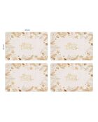 4 Sets de table de Noël toile de jute dorés - 30x45 cm