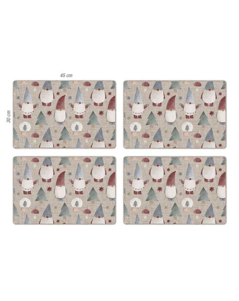 4 Sets de table Gnomes - 30x45 cm
