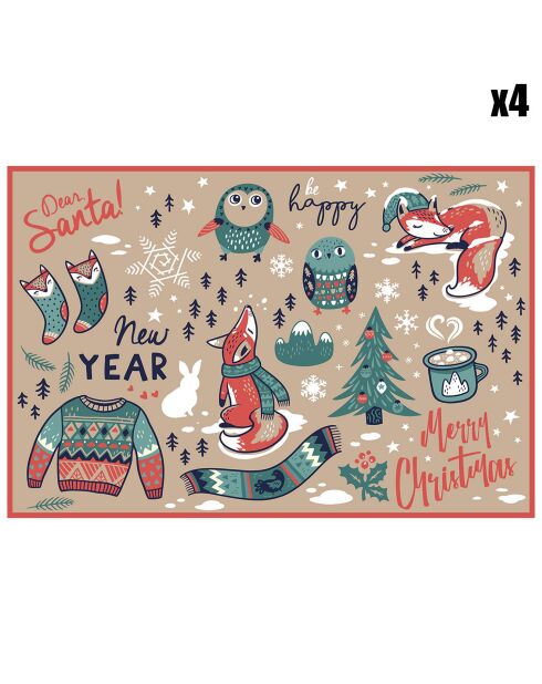 4 Sets Cher Père Noël ! - 30x45 cm