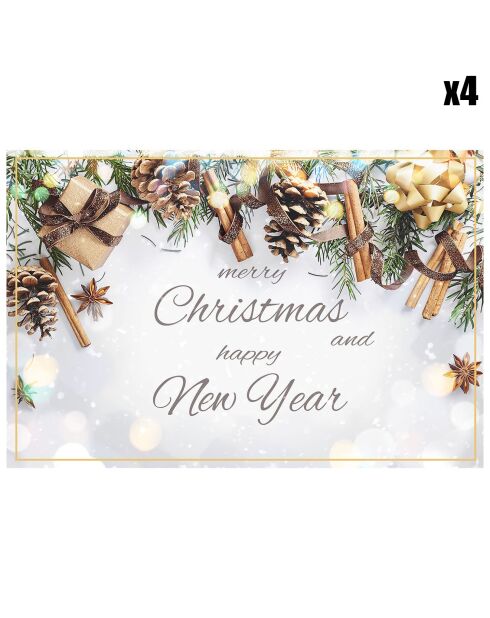 4 Sets Joyeux Noël ! - 30x45 cm