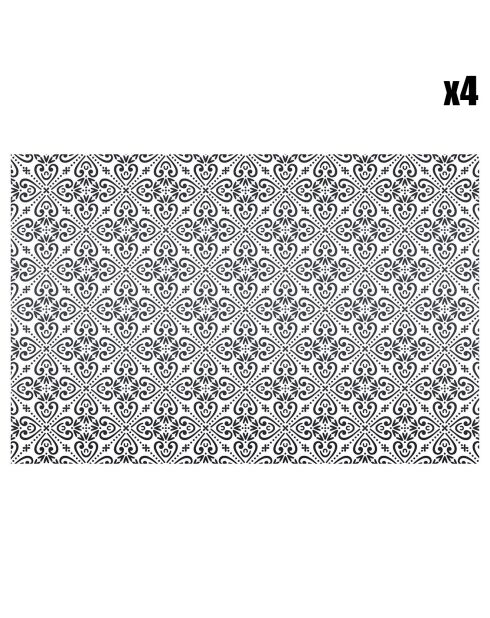 4 Sets Luckiness noir/blanc - 30x45 cm