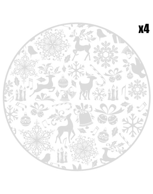 4 Sets de Noël arrondis - D.40 cm