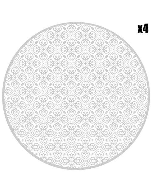 4 Sets Luckiness arrondis gris - D.40 cm