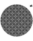 4 Sets Luckiness arrondis noir/blanc - D.40 cm