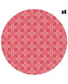 4 Sets Luckiness arrondis rouge/blanc - D.40 cm