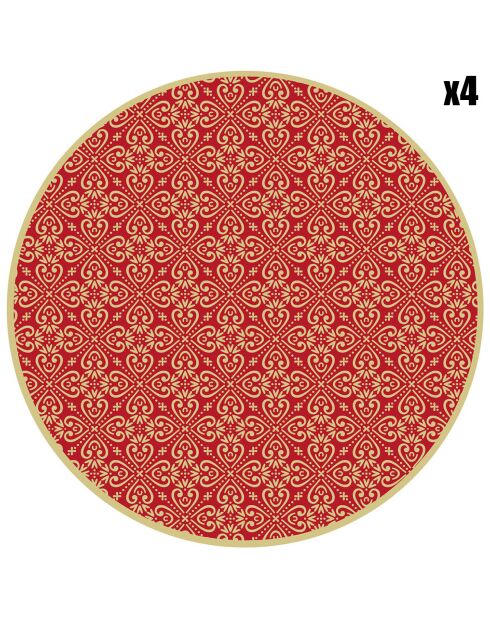 4 Sets Luckiness arrondis doré/blanc - D.40 cm