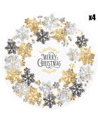 4 Sets Noël arrondis dorés - D.40 cm