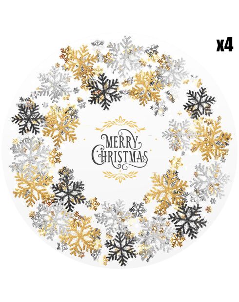 4 Sets Noël arrondis dorés - D.40 cm