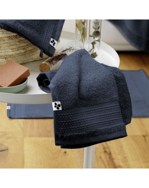 Serviette invité Garance bleu foncé