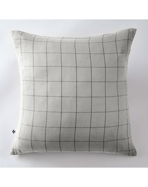 Taie d'oreiller Gaze de coton Gaïa Match grise