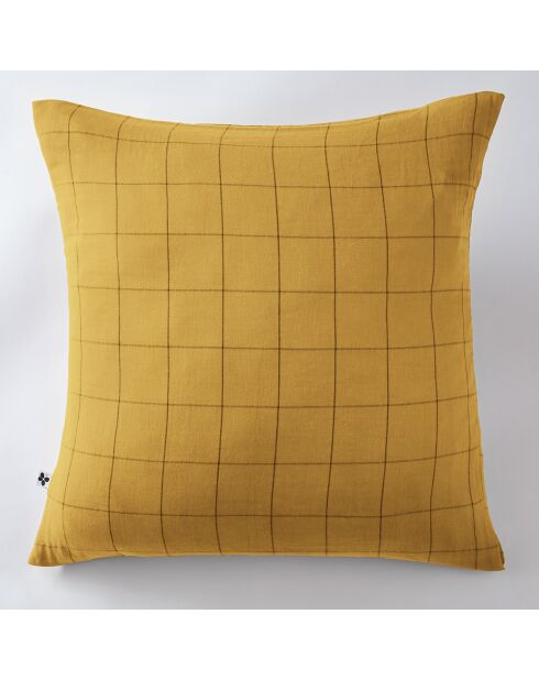 Taie d'oreiller Gaze de coton Gaïa Match jaune clair