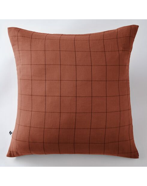 Taie d'oreiller Gaze de coton Gaïa Match orange