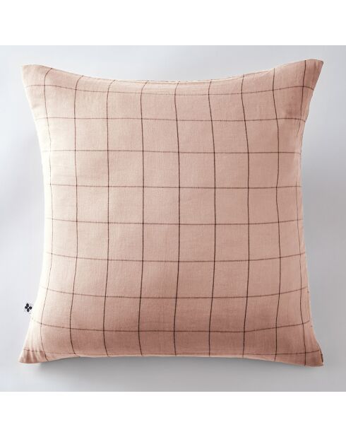 Taie d'oreiller Gaze de coton Gaïa Match rose clair