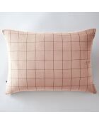 Taie d'oreiller Gaze de coton Gaïa Match rose clair