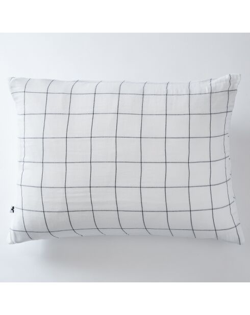 Taie d'oreiller Gaze de coton Gaïa Match blanche