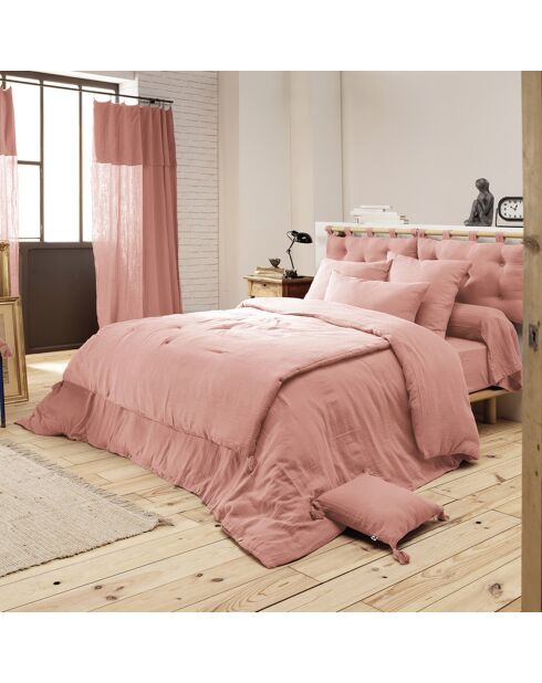 Housse de couette Gaze de Coton Gaïa rose