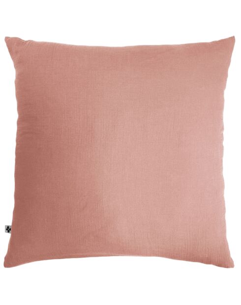Taie d'oreiller Gaze de coton Gaïa Match rose