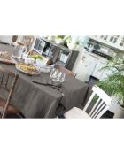 Nappe rectangle Gaze de coton Gaïa anthracite