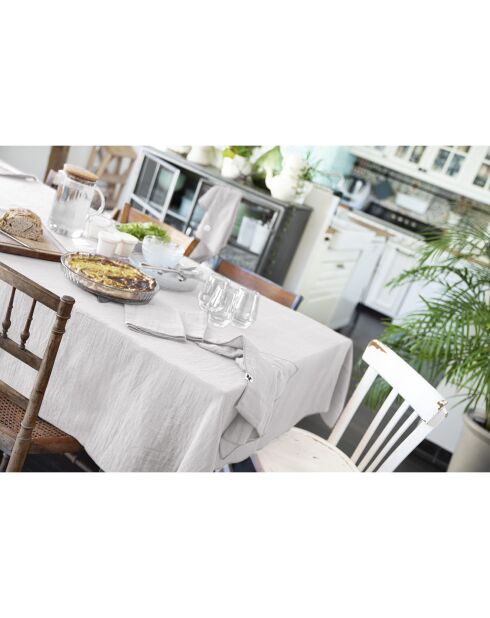 Nappe rectangle Gaze de coton Gaïa grise