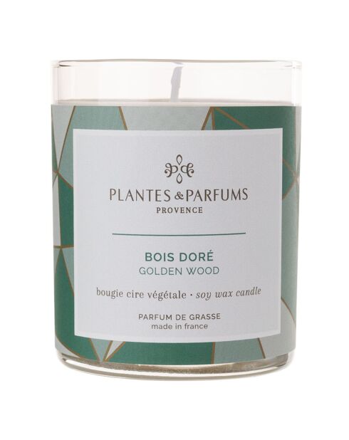 Bougie végétale parfumée Bois Doré - 1 mèche 40h