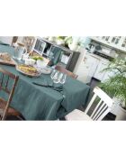 Rechthoekig tafelkleed Gaïa blauw katoengaas