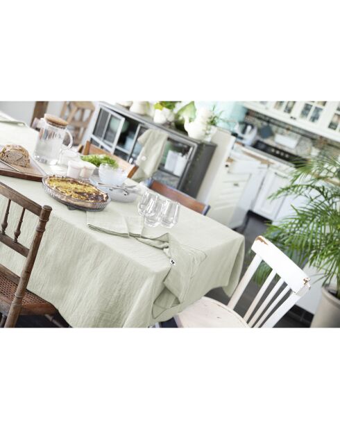 Nappe rectangle Gaze de coton Gaïa vert clair