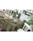 Nappe rectangle Gaze de coton Gaïa kaki