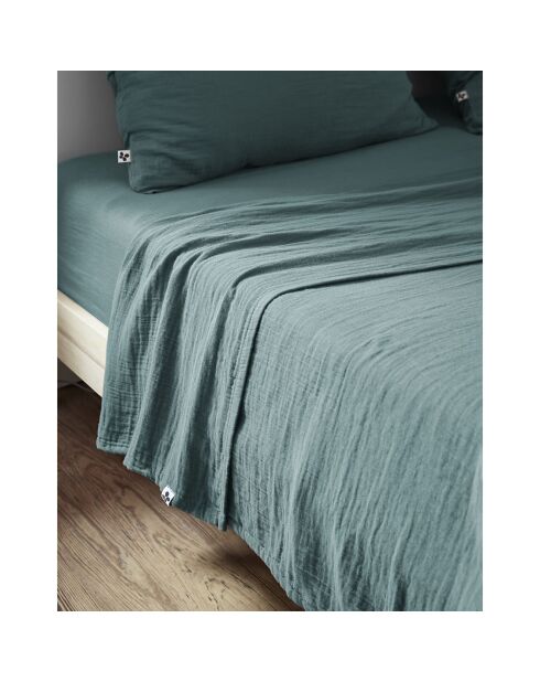 Drap plat Gaïa bleu